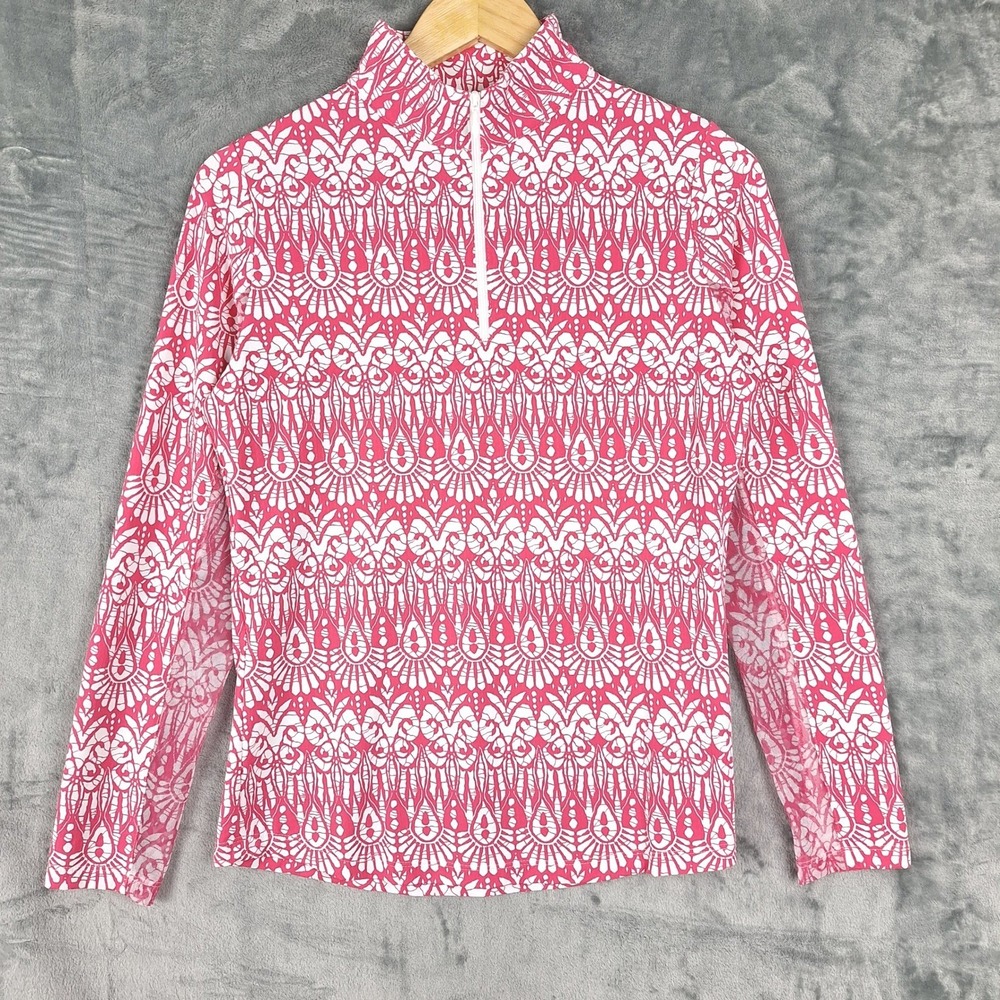 Ibkul Top Small Mock Neck Zip Pullover Golf Tennis Sporty Athletic‎ Performance